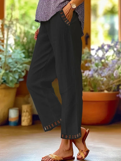 Tracey Contrast Trim Cropped Pants