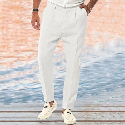 Elan™ |  Straight-Leg Linen Trousers