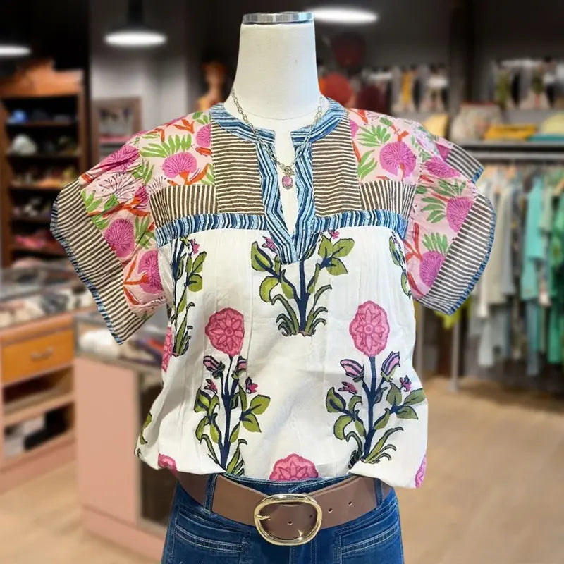 Uriella Embroidered Boho Blouse
