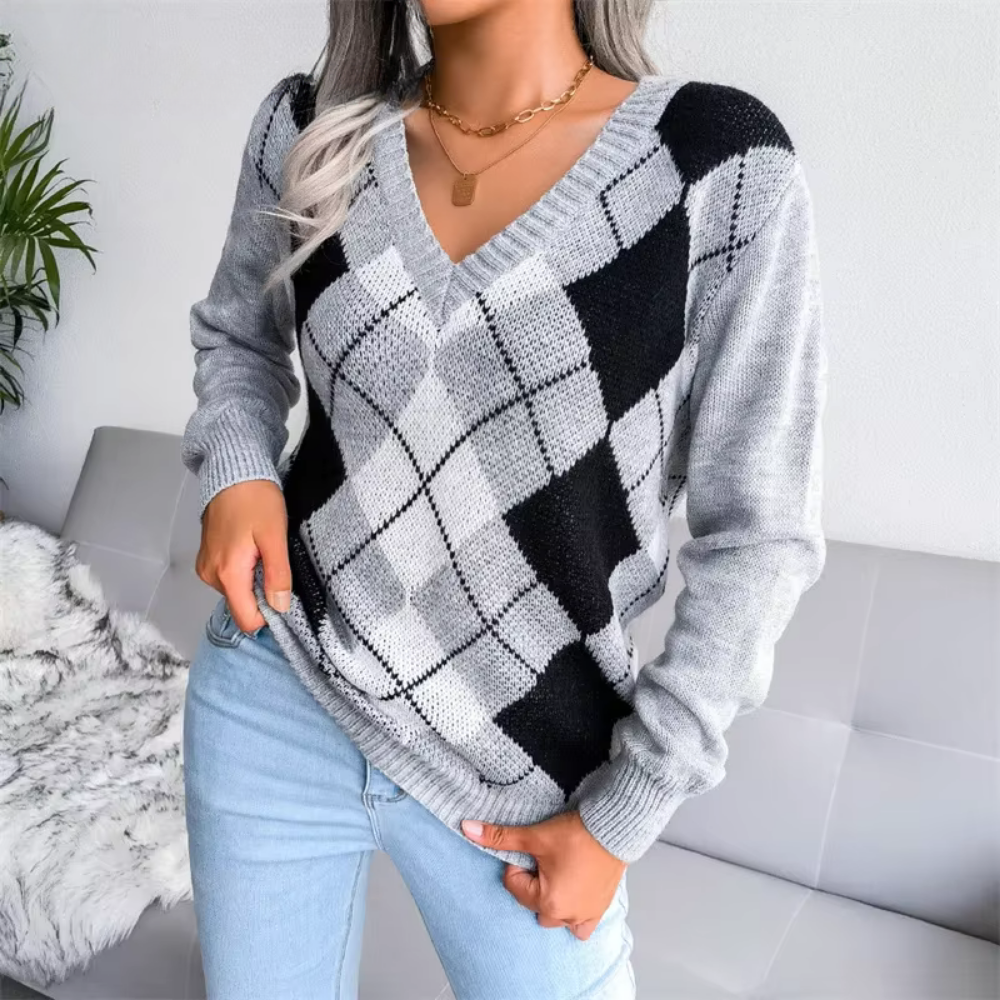 Ella™ | Markle Knit – V-Neck Sweater