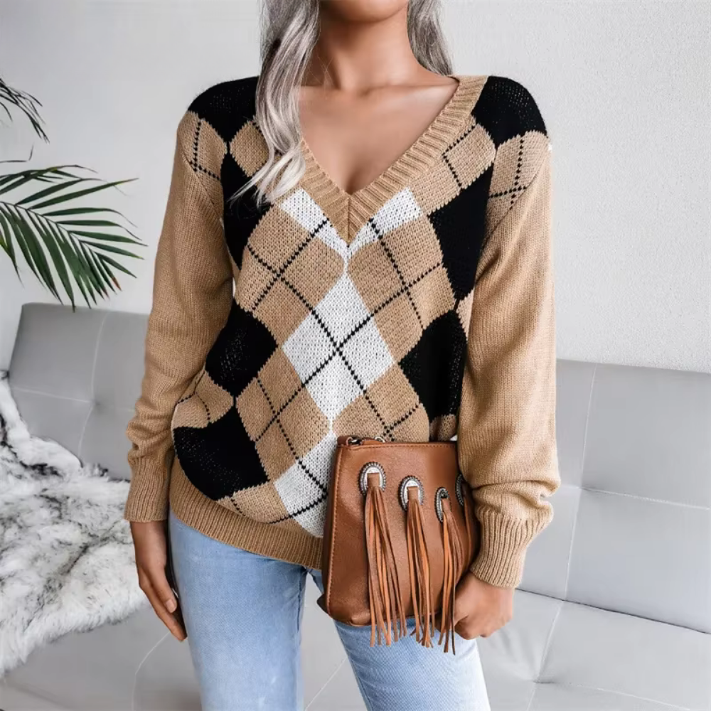 Ella™ | Markle Knit – V-Neck Sweater
