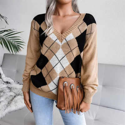 Ella™ | Markle Knit – V-Neck Sweater