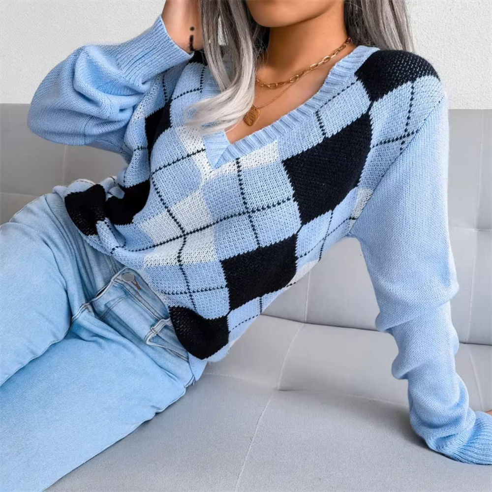 Ella™ | Markle Knit – V-Neck Sweater