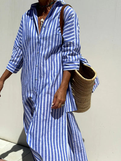 ELLE STRIPED DRESS SHIRT