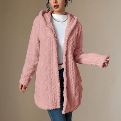 Eloise™ | acquard Plush Hooded Cardigan