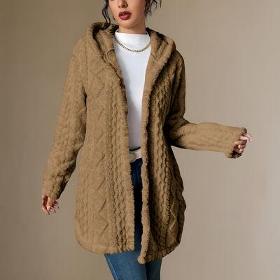 Eloise™ | acquard Plush Hooded Cardigan