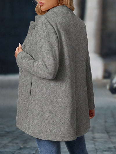 Stretch Comfort, Women's Fashionable Polyester Blazer with Single-Breasted Design, Elegant And Versatile Outerwear