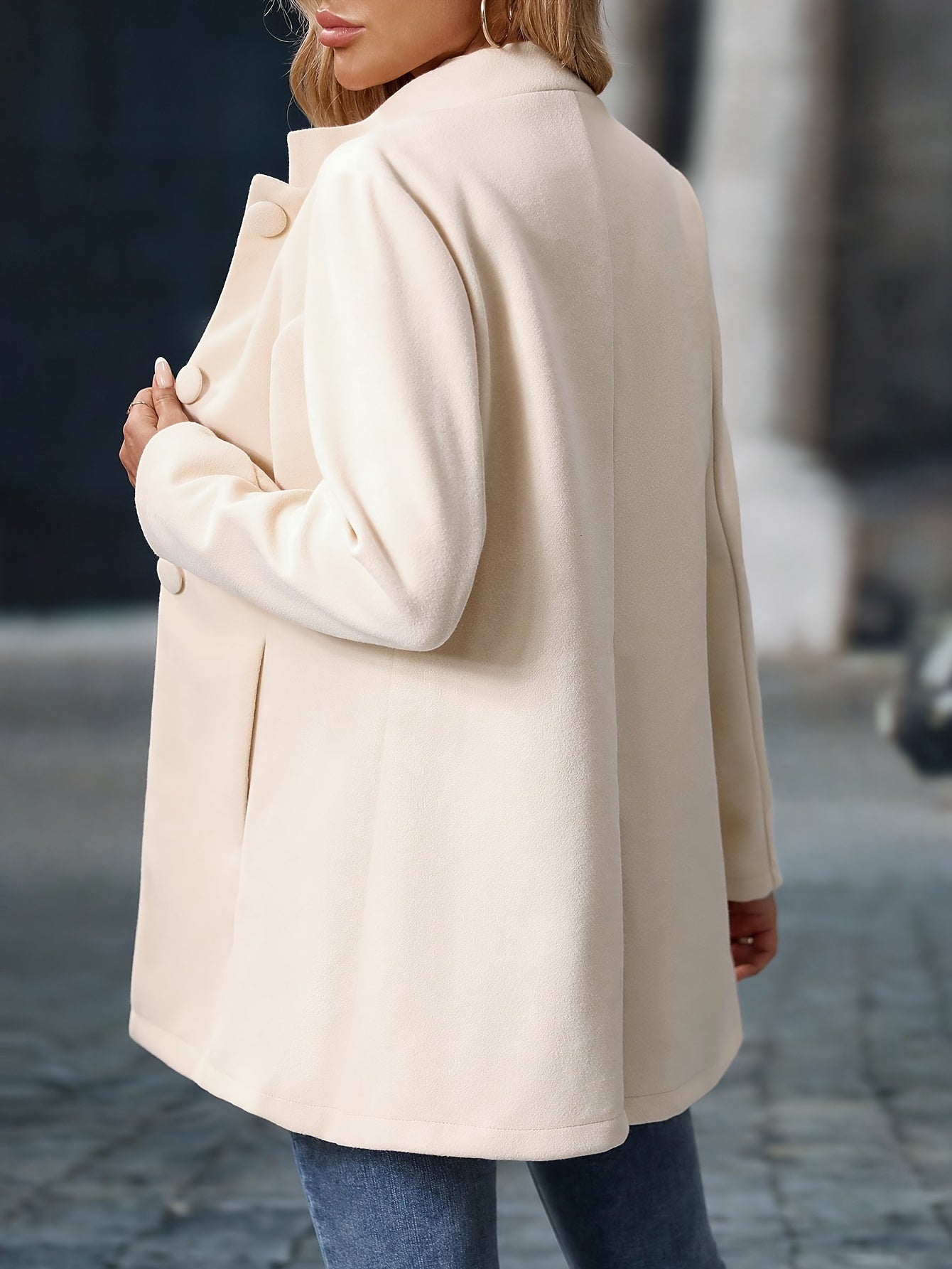 Stretch Comfort, Women's Fashionable Polyester Blazer with Single-Breasted Design, Elegant And Versatile Outerwear