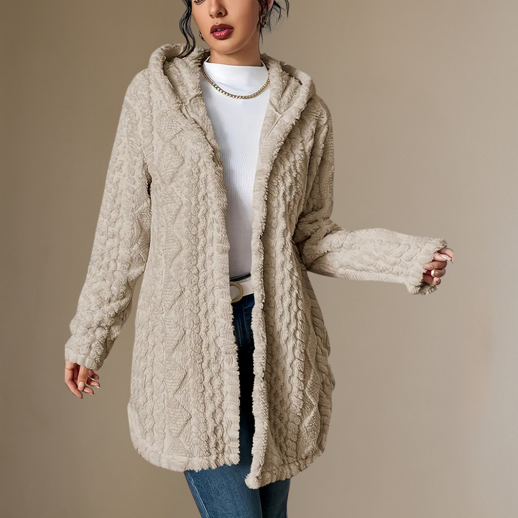 Eloise™ | acquard Plush Hooded Cardigan