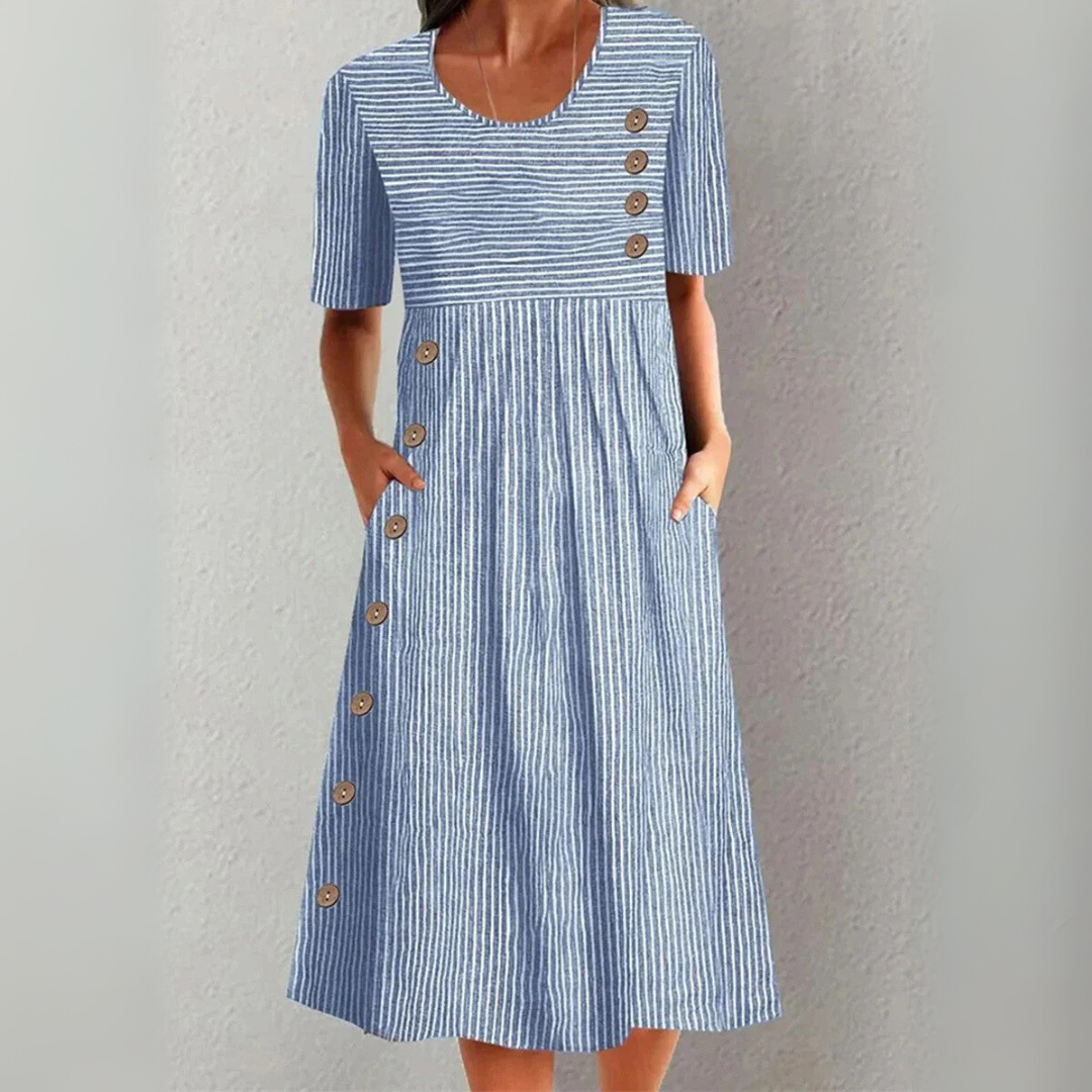 Lenna Striped Midi Dress