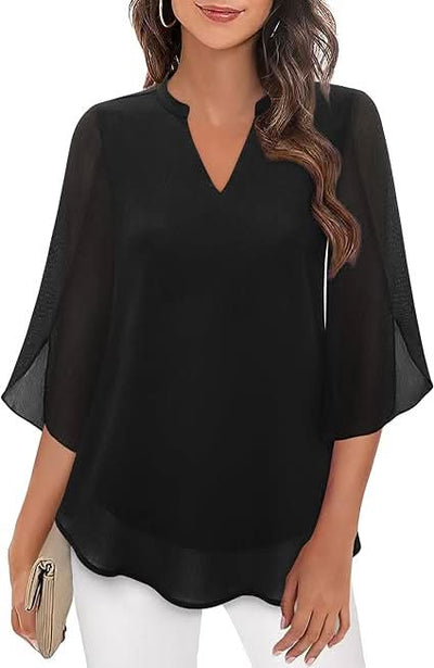 Celest Double Layers Chiffon Blouse