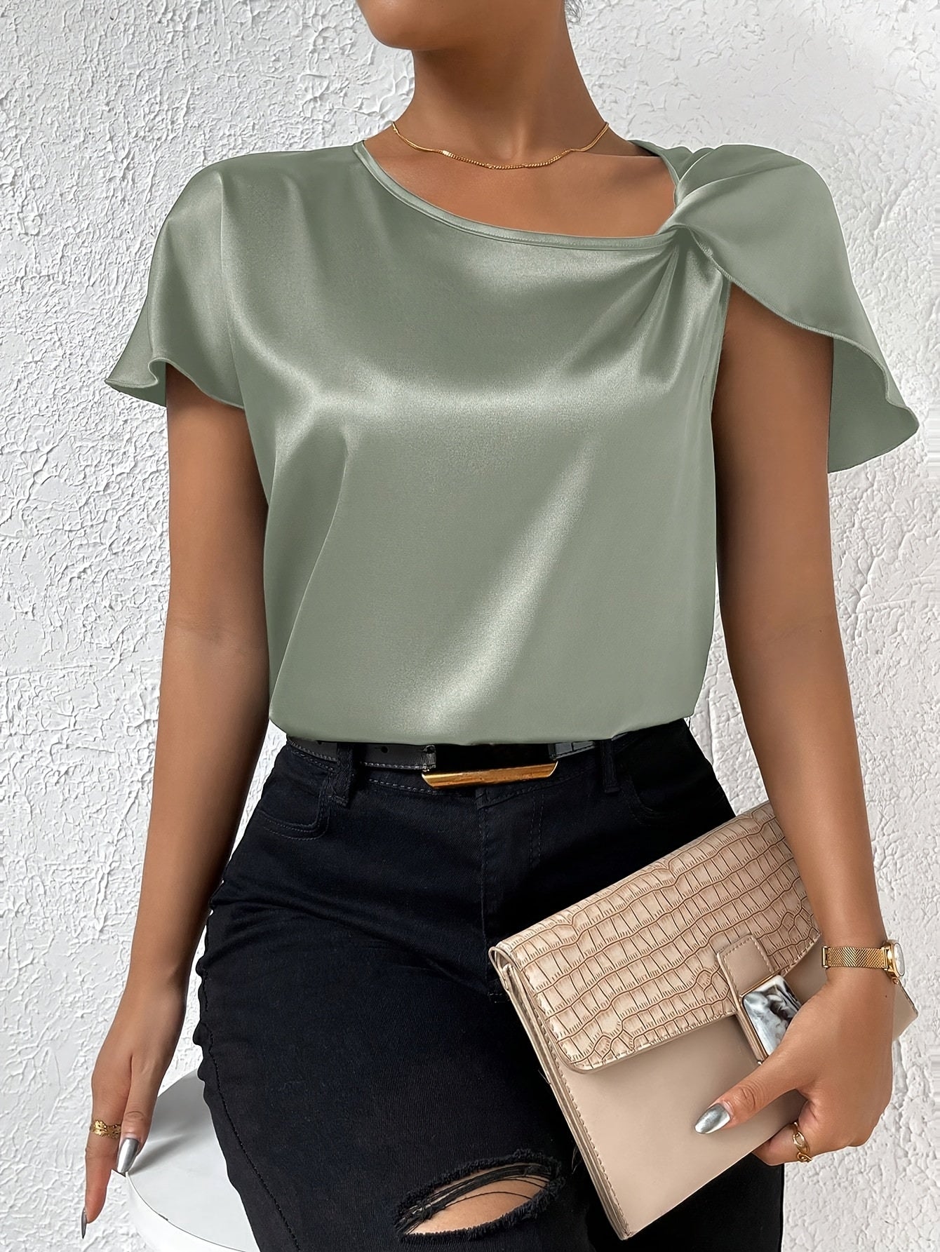 Loretta Trendy Top With Unique Shoulder Detail
