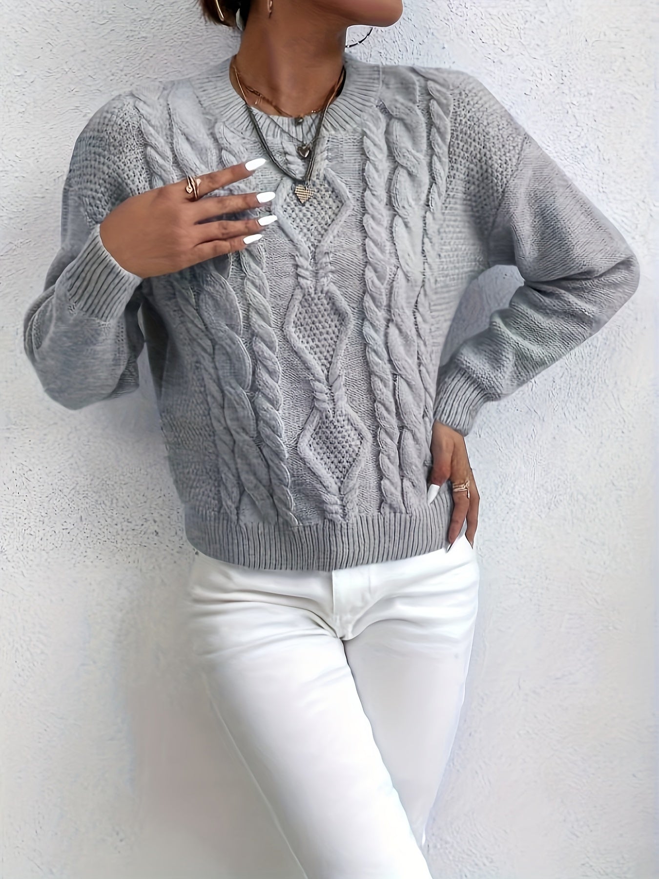lodie | Cable Knit Crewneck