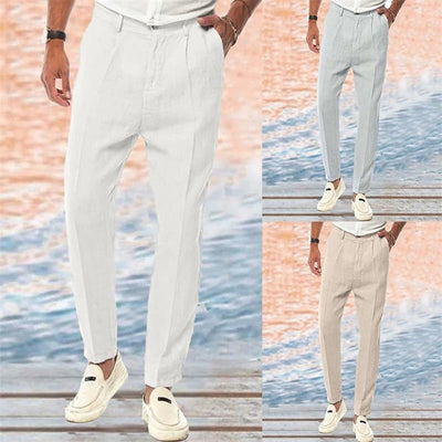 Elan™ |  Straight-Leg Linen Trousers