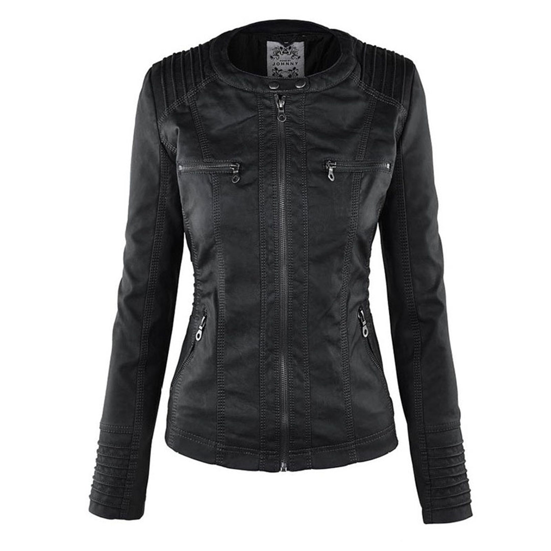 Olivia Women's Leather Jacket with Hood