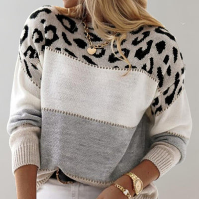 Cheyenne - Leopard Print Casual Sweater