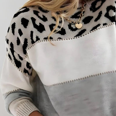 Cheyenne - Leopard Print Casual Sweater