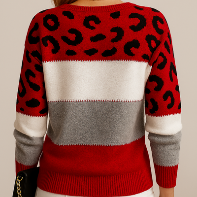 Cheyenne - Leopard Print Casual Sweater