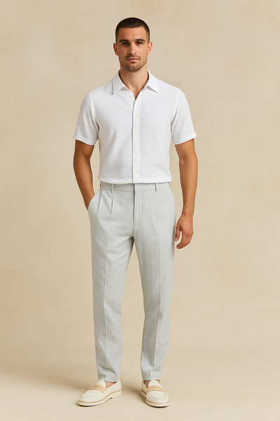 Elan™ |  Straight-Leg Linen Trousers