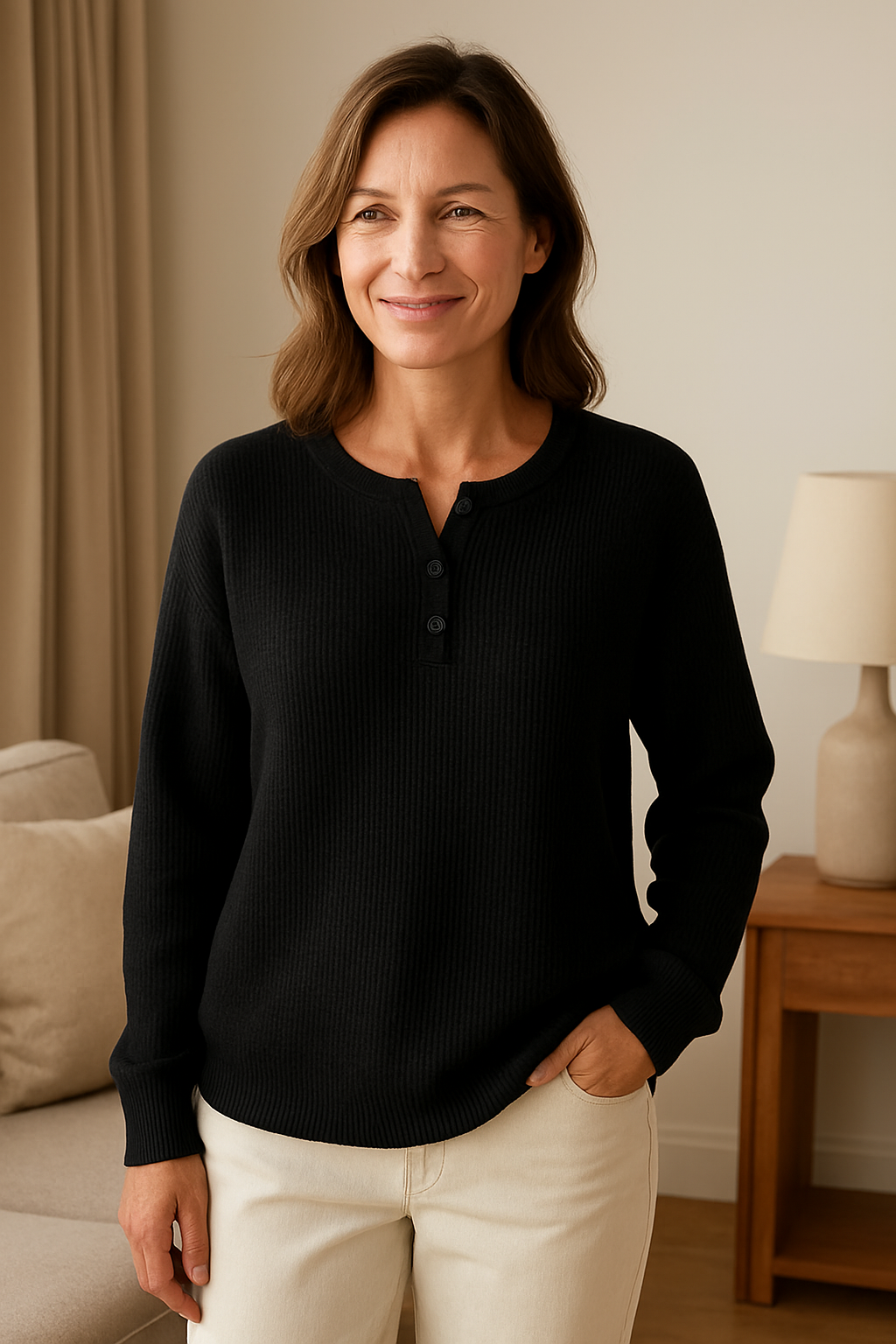 Anne | Casual Sweatshirt with Collar