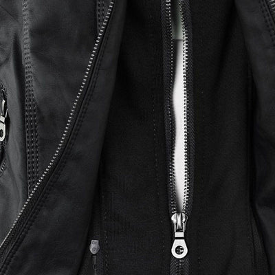 Olivia Women's Leather Jacket with Hood
