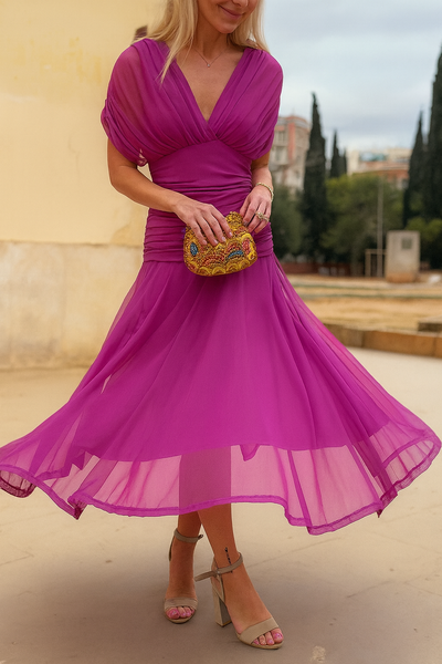 Elegant Mesh Boutonniere Dress