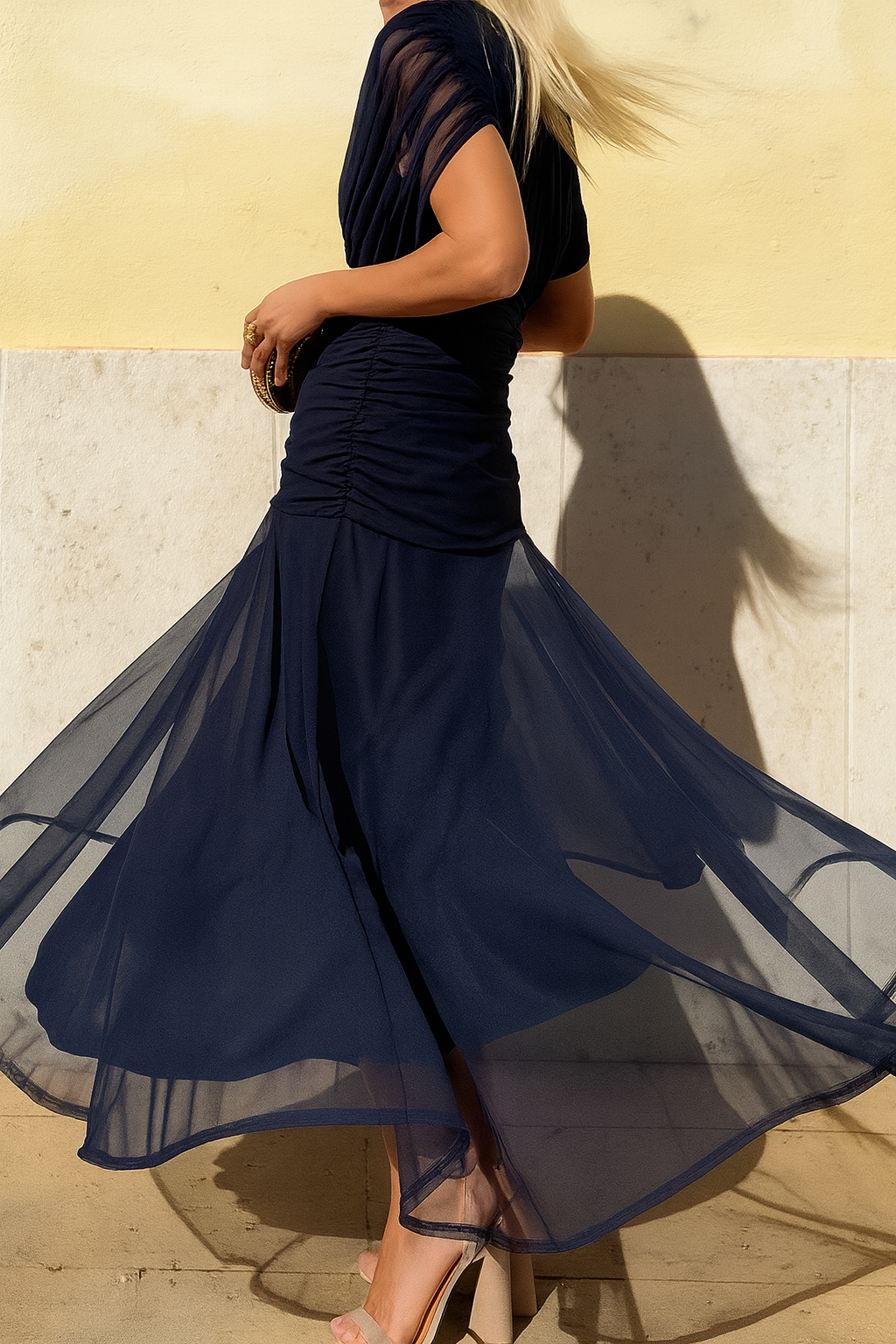 Elegant Mesh Boutonniere Dress