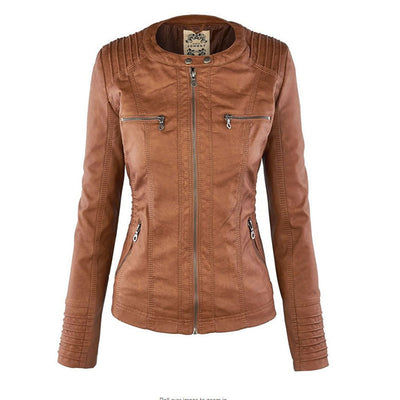 Olivia Women's Leather Jacket with Hood
