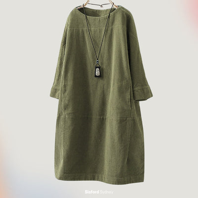 Amy Relaxed Corduroy Midi Dress