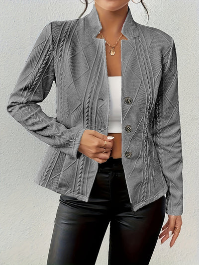 Nerina | Textured Button-Up Blazer
