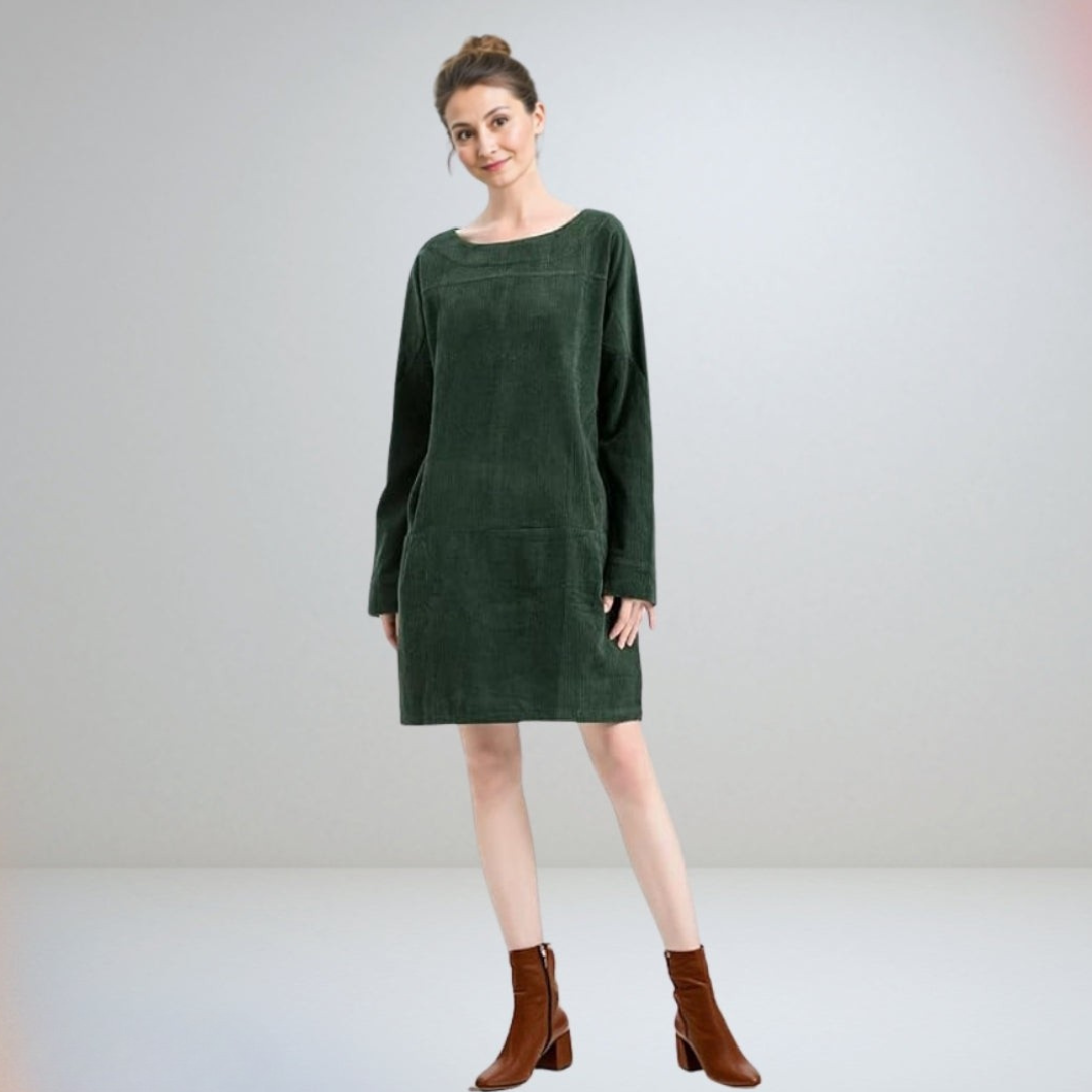Amy Relaxed Corduroy Midi Dress
