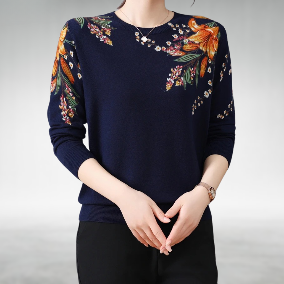 Alannah Elegant Floral Knit Jumper