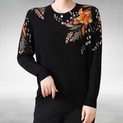 Alannah Elegant Floral Knit Jumper