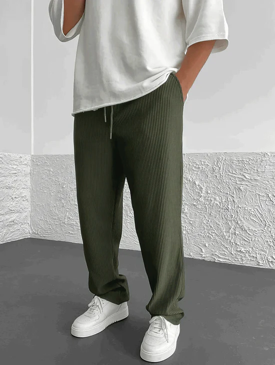 Liam™  | Ribbed Relaxed Fit Trousers