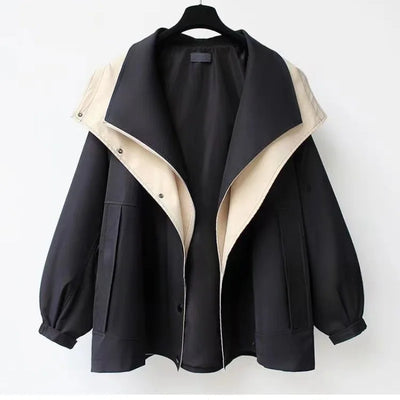 Xandra Trendy Hooded Windbreaker Coat