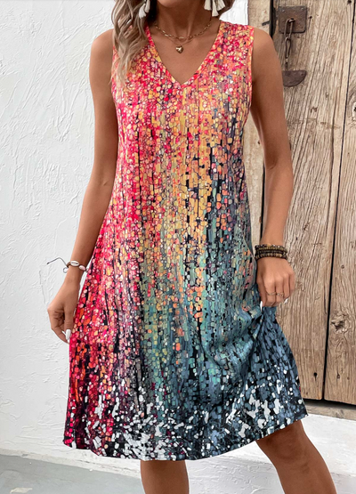 Elegant A-Line V-Neck Dress