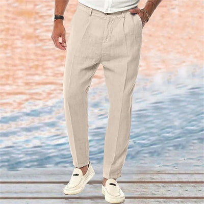 Elan™ |  Straight-Leg Linen Trousers