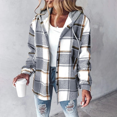 Brielle | Cozy Plaid Hooded Jacket
