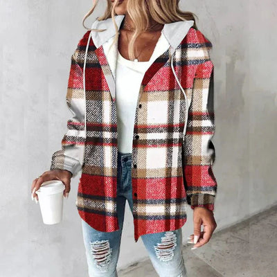Brielle | Cozy Plaid Hooded Jacket