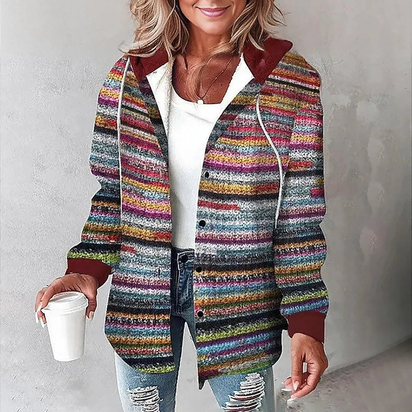 Brielle | Cozy Plaid Hooded Jacket