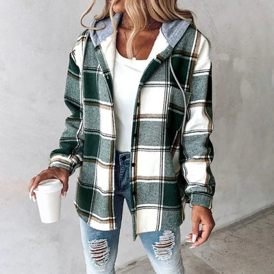 Brielle | Cozy Plaid Hooded Jacket