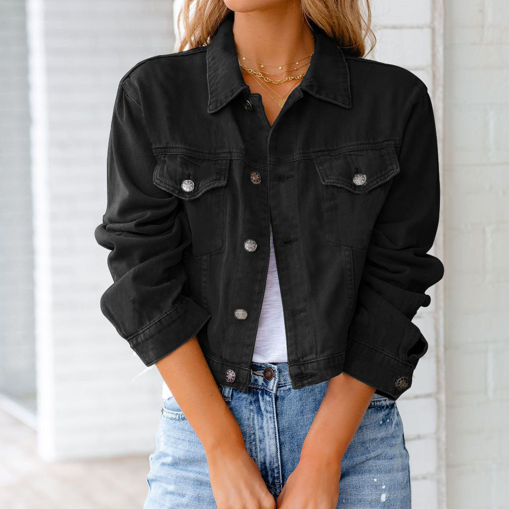Camille | Cropped Casual Denim Jacket