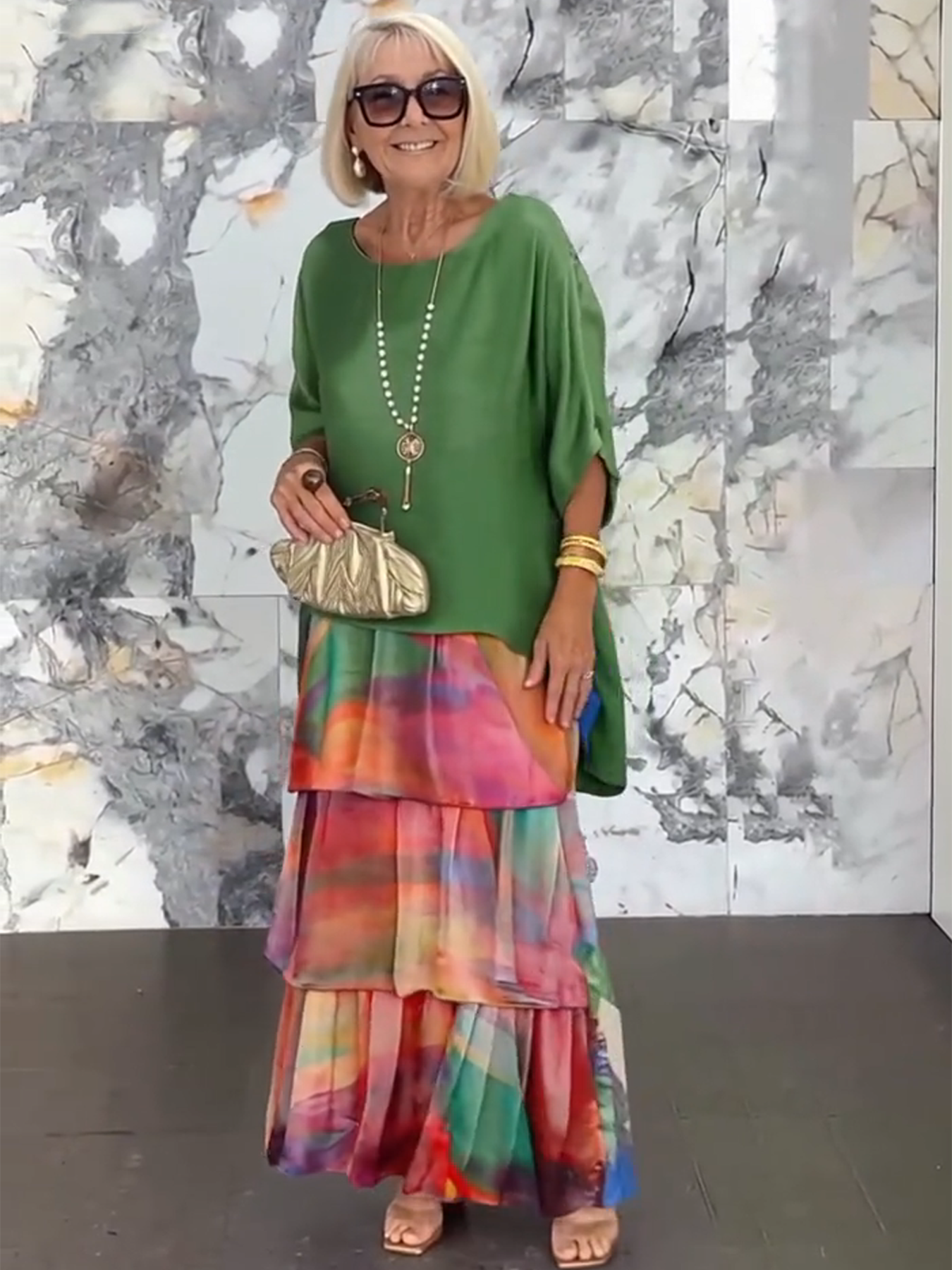 Fiona Gradient Clover Art Print Dress