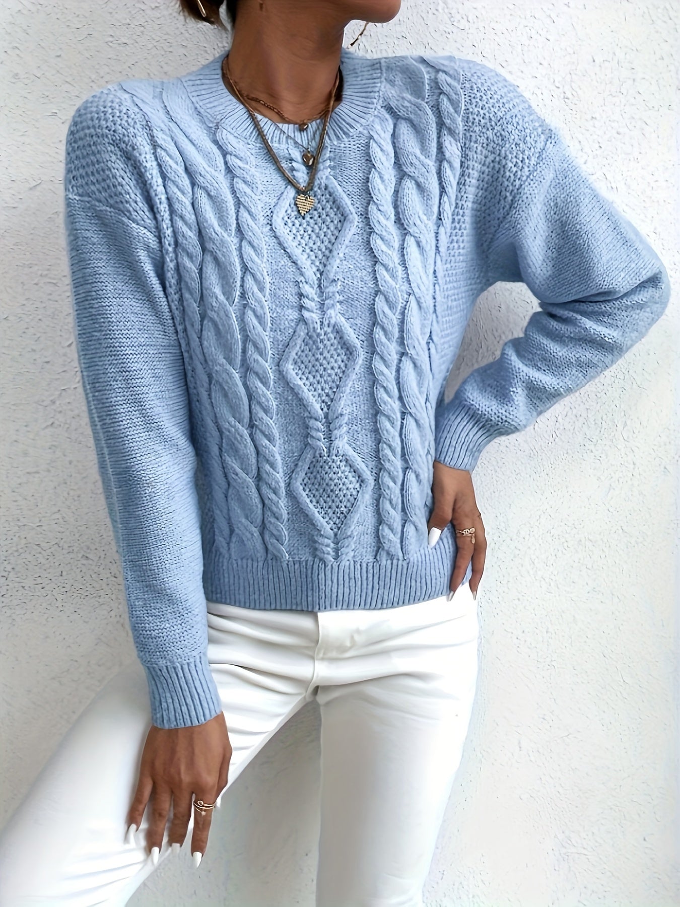 lodie | Cable Knit Crewneck