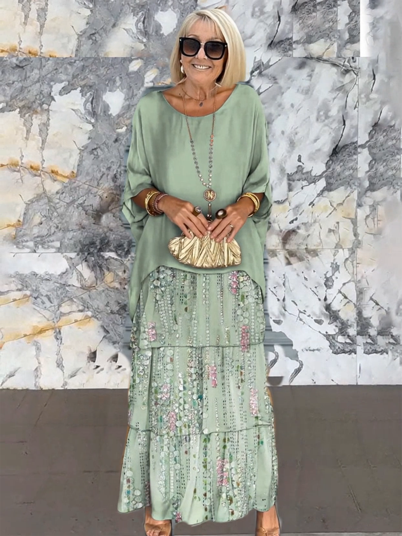 Fiona Gradient Clover Art Print Dress