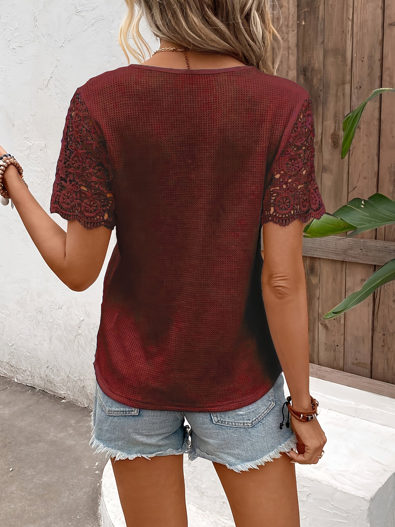 Luna Lace V-Neck Tee