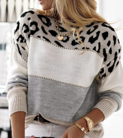 Helena Leopard Print Sweater