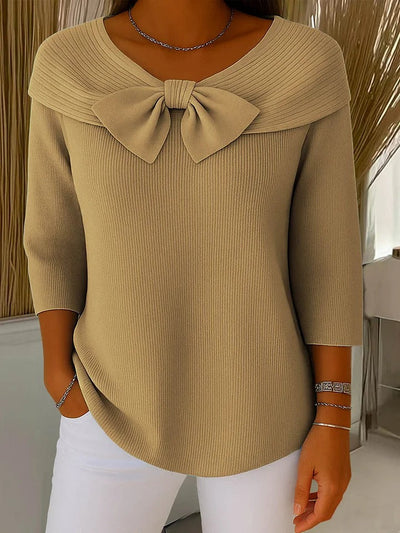 Elise – Knitted Top with Bow Detail