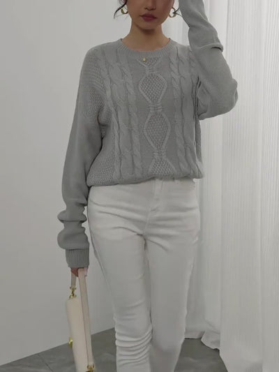 lodie | Cable Knit Crewneck