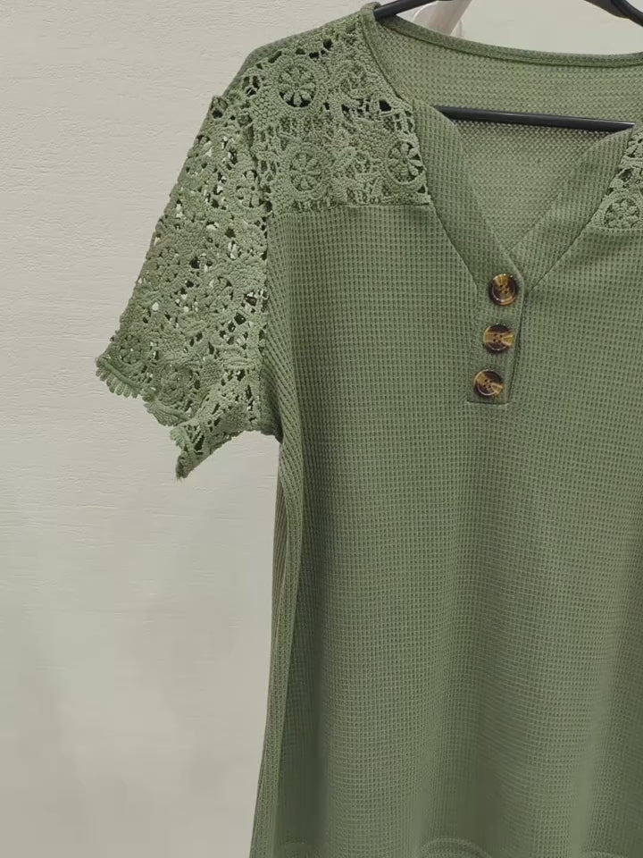 Luna Lace V-Neck Tee